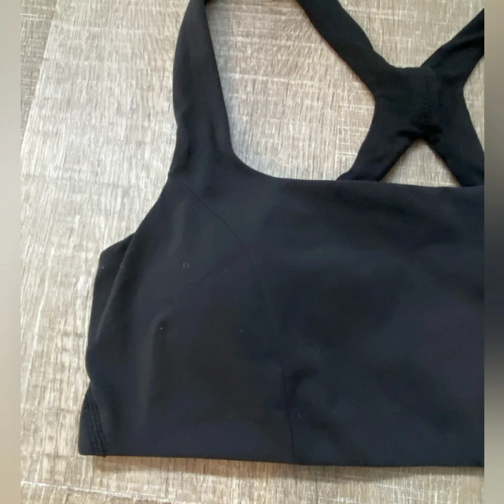 Lululemon SmoothCover Yoga Bra Black Size 10 Sports Bra Active Workout - Image 5