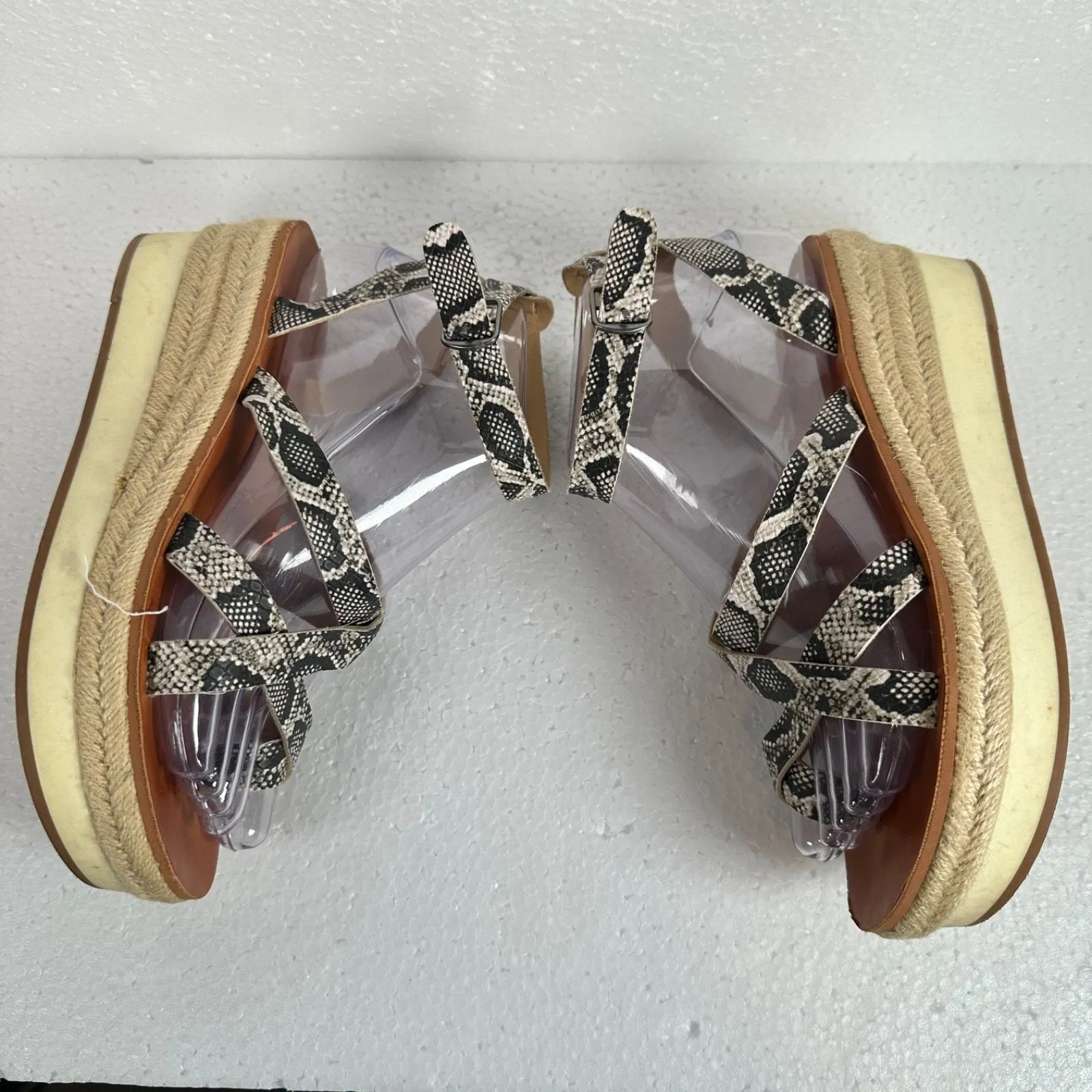 Lucky Brand Espadrille Wedge Sandals Snake Print Women's 6M Strappy Ankle Strap - Image 7