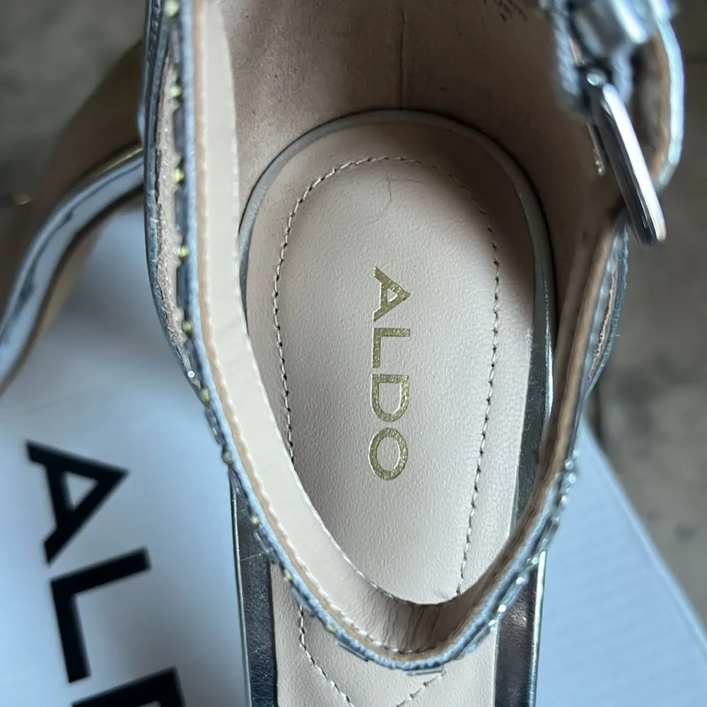 Aldo Prommy silver rhinestone heels - Image 3