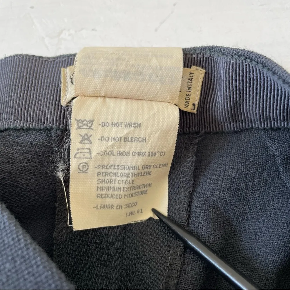 Giorgio Armani Vintage 80s 90s Dark Grey 100% Wool Balloon Trousers Pants Size 2 - Image 4