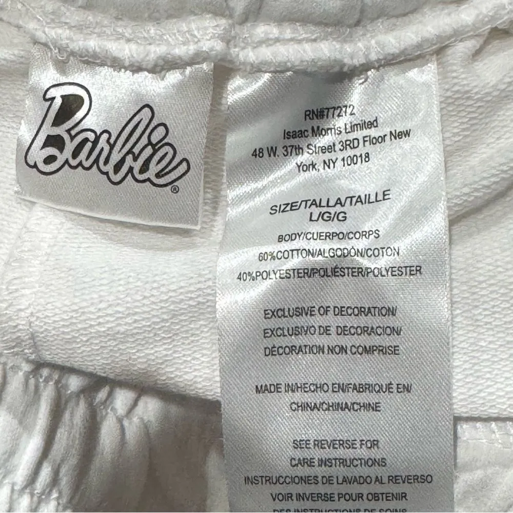 Barbie White Pink Shorts Women’s Large White - Image 2