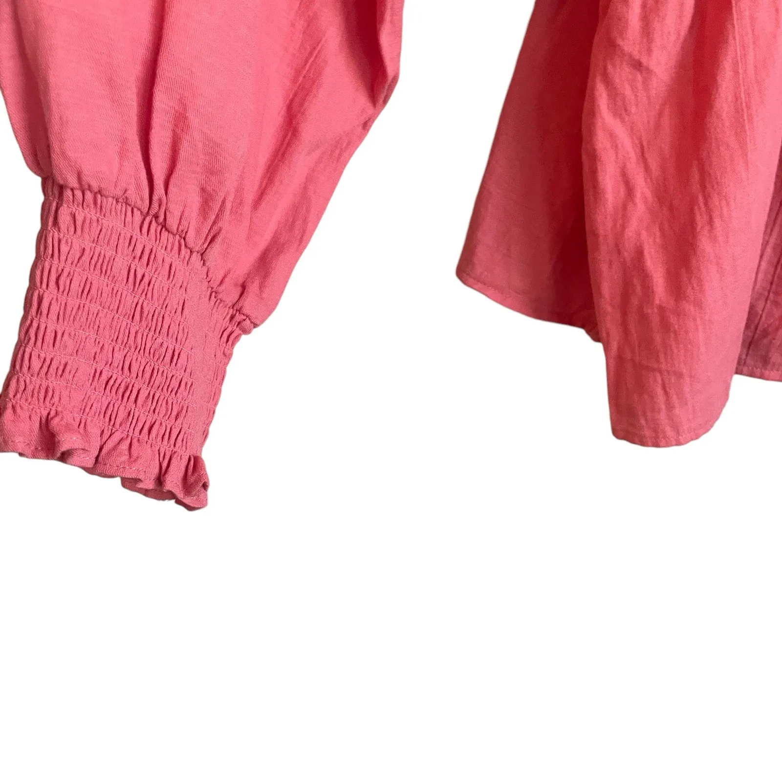 Ava & Viv‎ Women Top 2X Coral Smock Square Neck Back Tie Adjustable Peplum Waist - Image 6