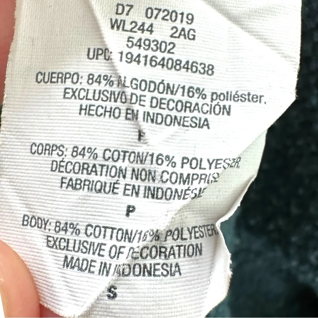 Champion Sweatshirt Reverse Weave Mockneck Cropped Teal Small Retro Streetwear - Image 4