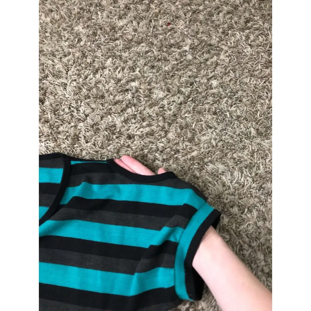 teal and black striped top - Image 5