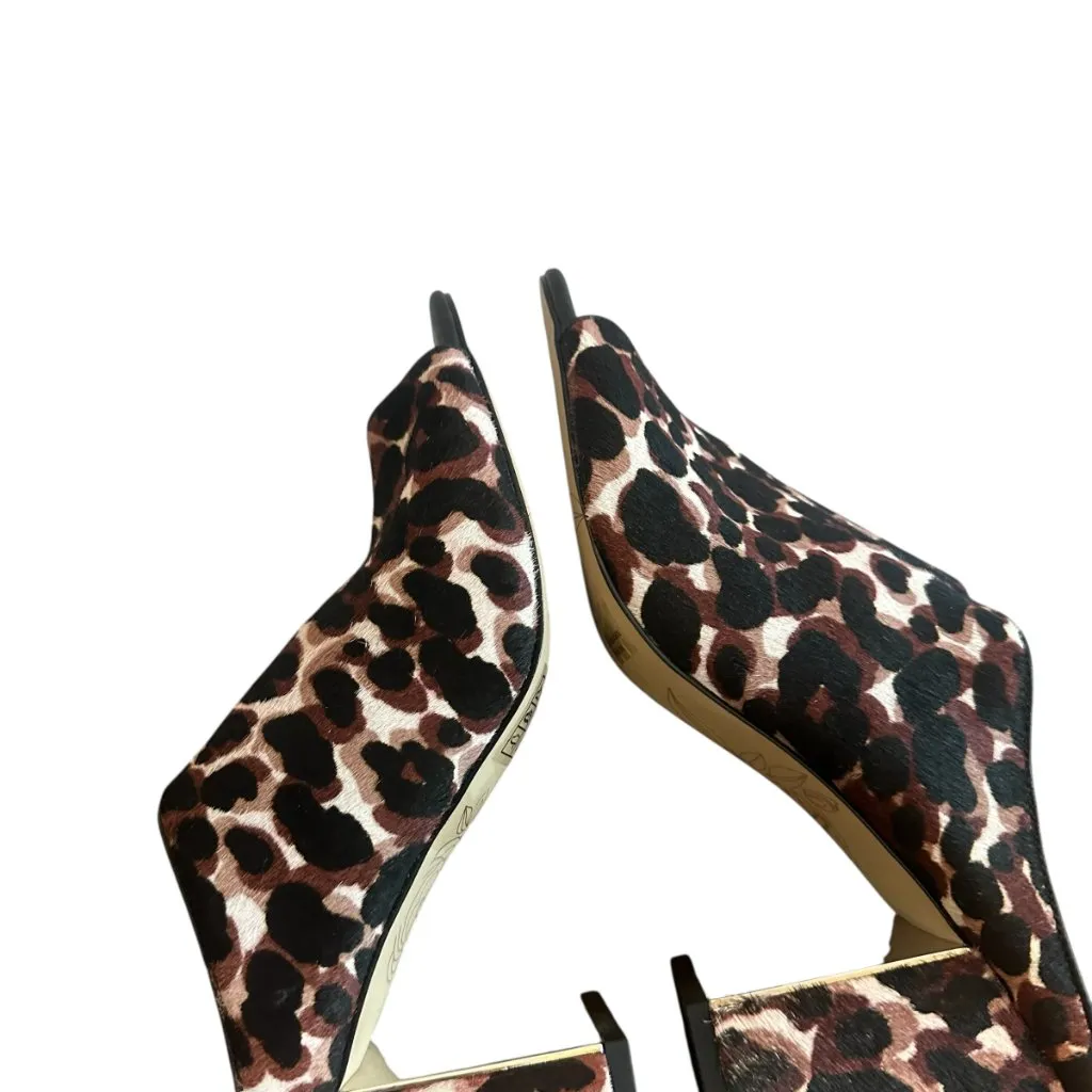 Karl Lagerfeld Jensen Calf Hair Animal Print Slide Sandals High Heel Size 9.5 - Image 11