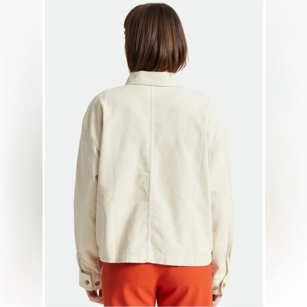 Brixton Bowery Cropped Corduroy Flannel shirt shacket Size XS - Image 3