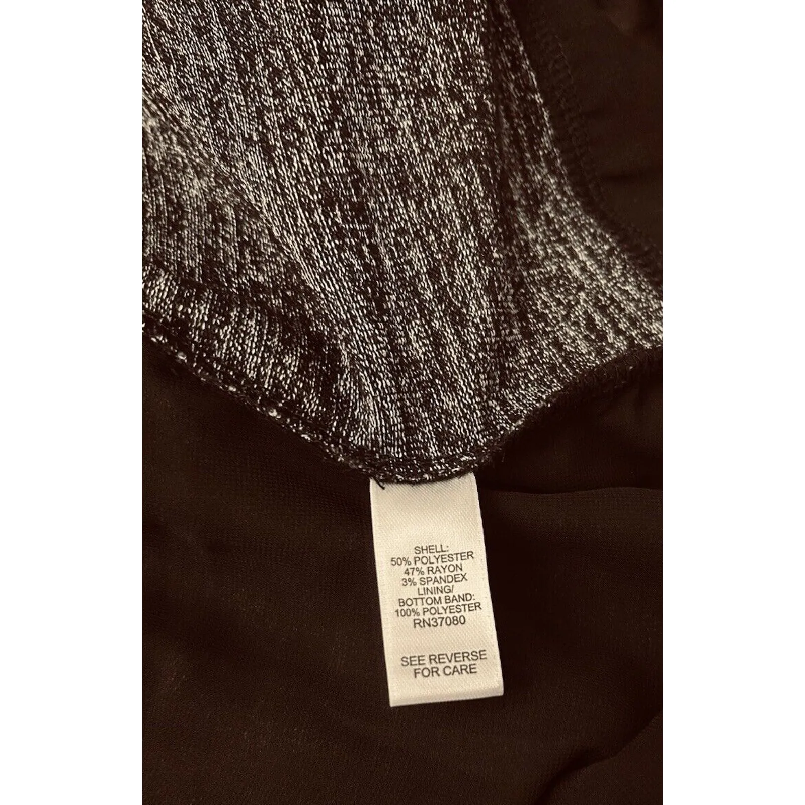 Cato Knit Top Sm Black/Gray High Low Slit Back Layered Lining Preppy Lining - Image 9