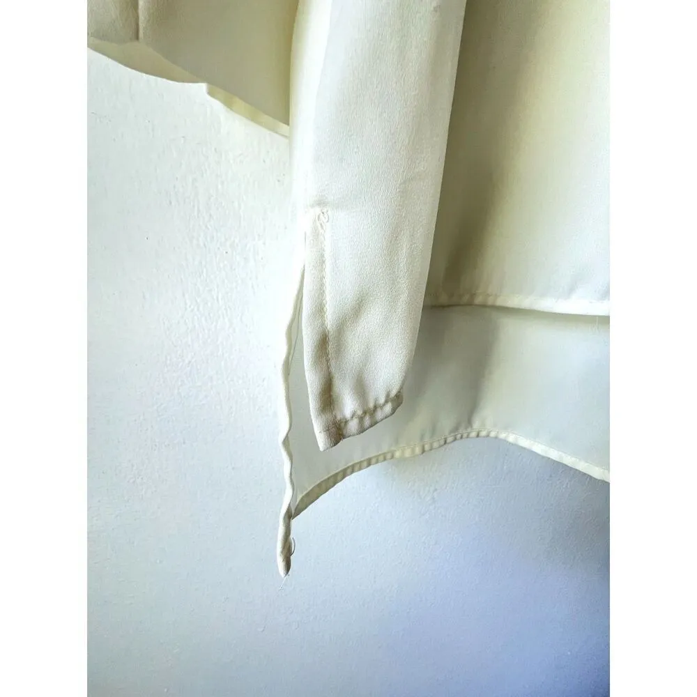 Womens long sleeve dress shirt basic HARLOWE & GRAHAM V neck casual. Size L - Image 4