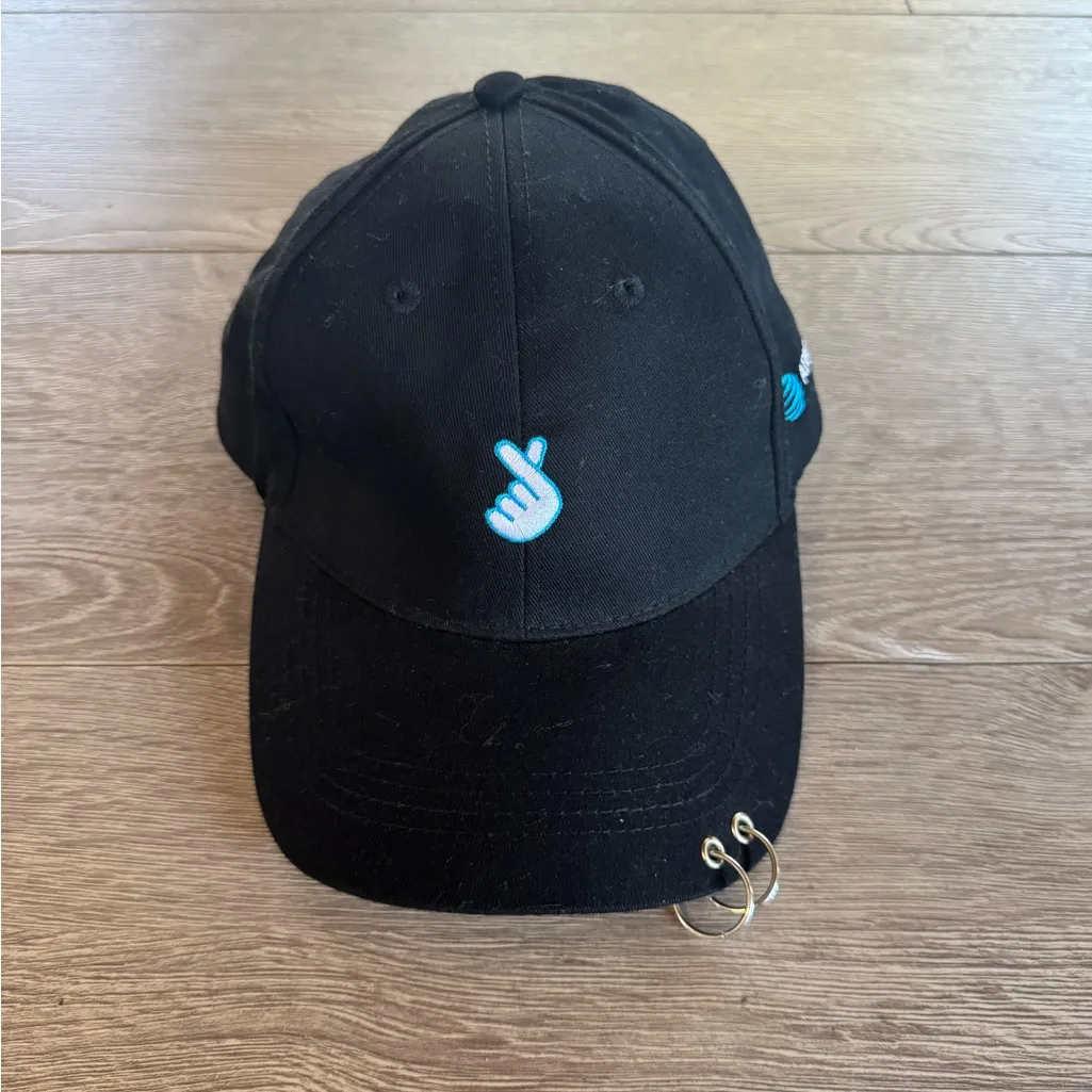 KCON Finger Heart Double Ring Black Baseball Cap Hat - Image 4