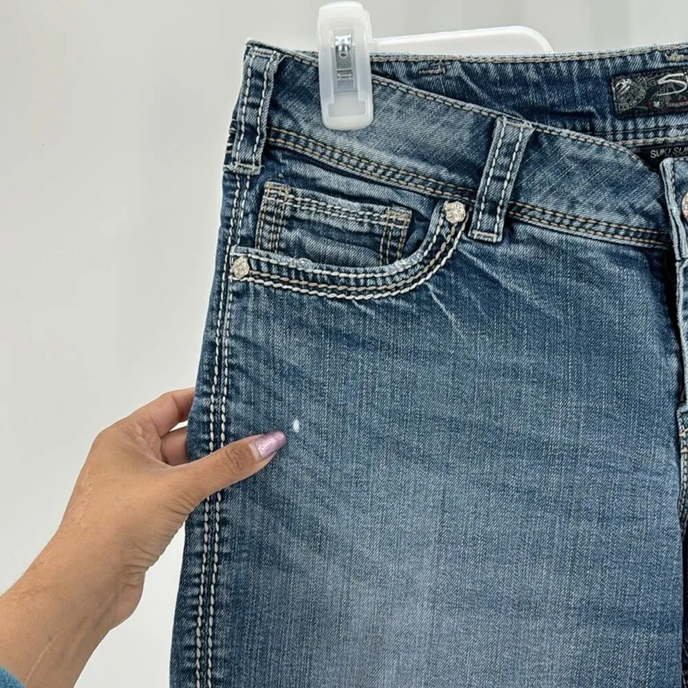 Silver Jeans Suki Surplus shorts western modest casual stretch summer size 16 - Image 3