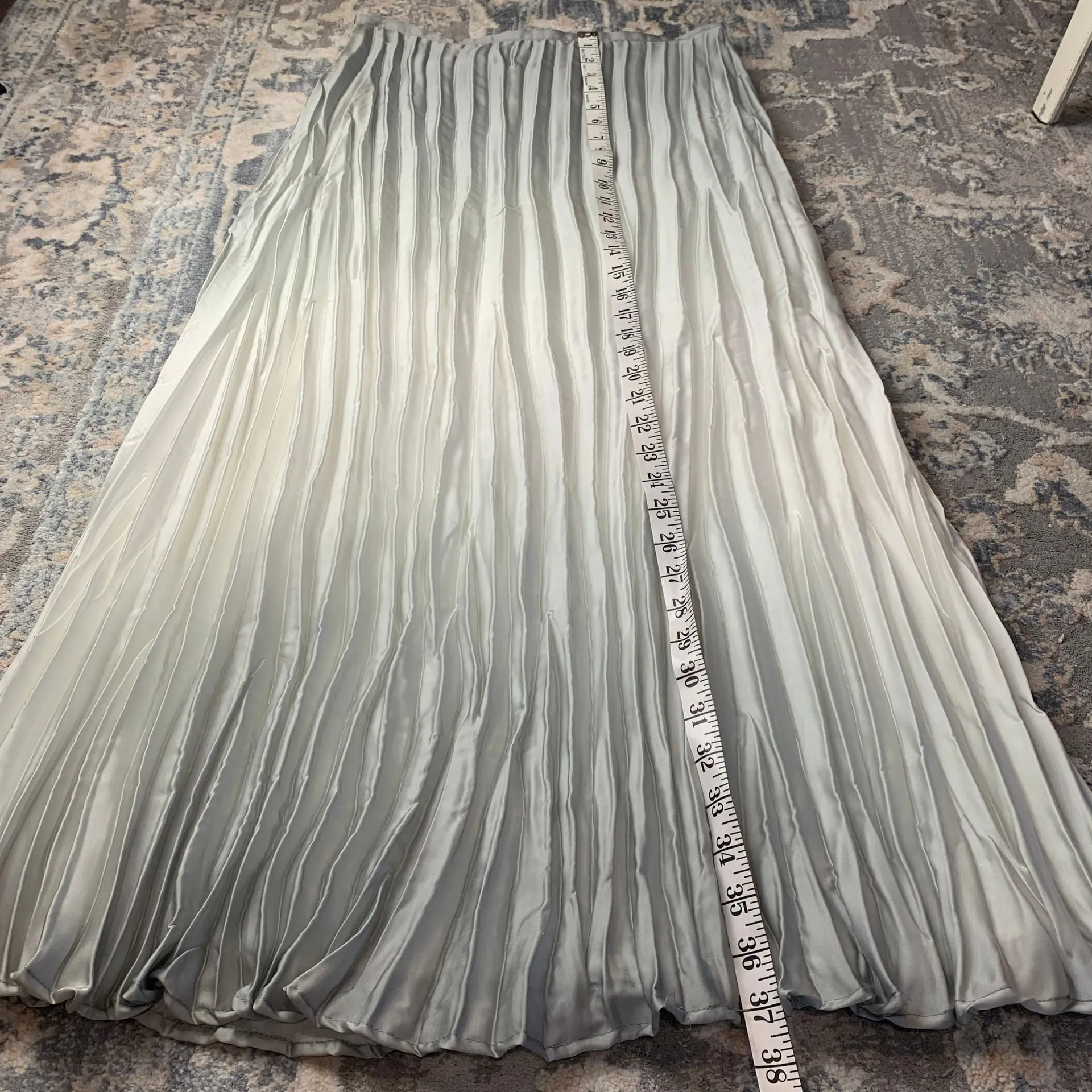 Vintage Chico's Pleated Maxi Skirt Sage Green Woodland Fairy - Image 2