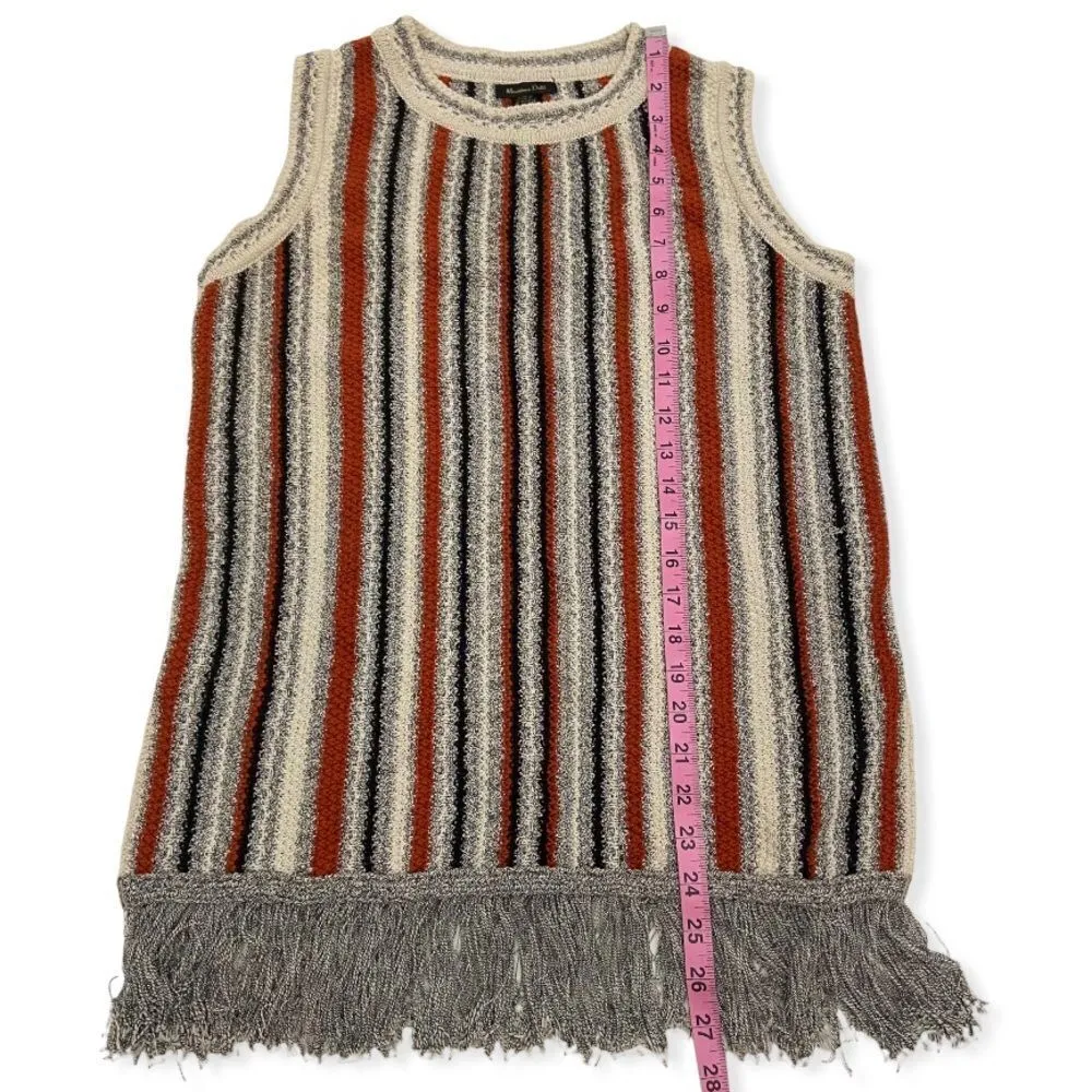 Massimo Dutti Sleeveless Fringe Tunic Sweater - Image 7