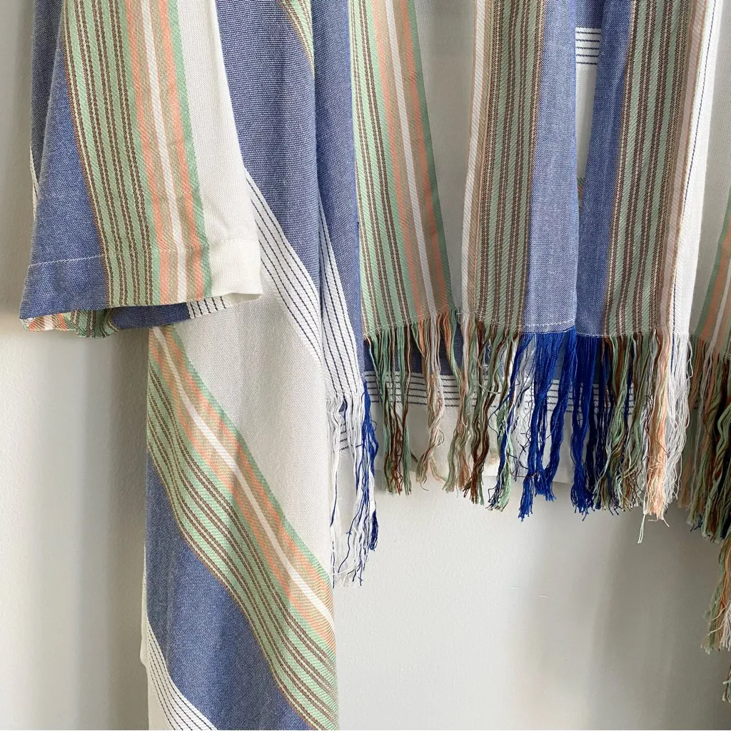 Altar’d State Fringe Open Front Cardigan X-small XS Coverup l Striped Oversized - Image 3