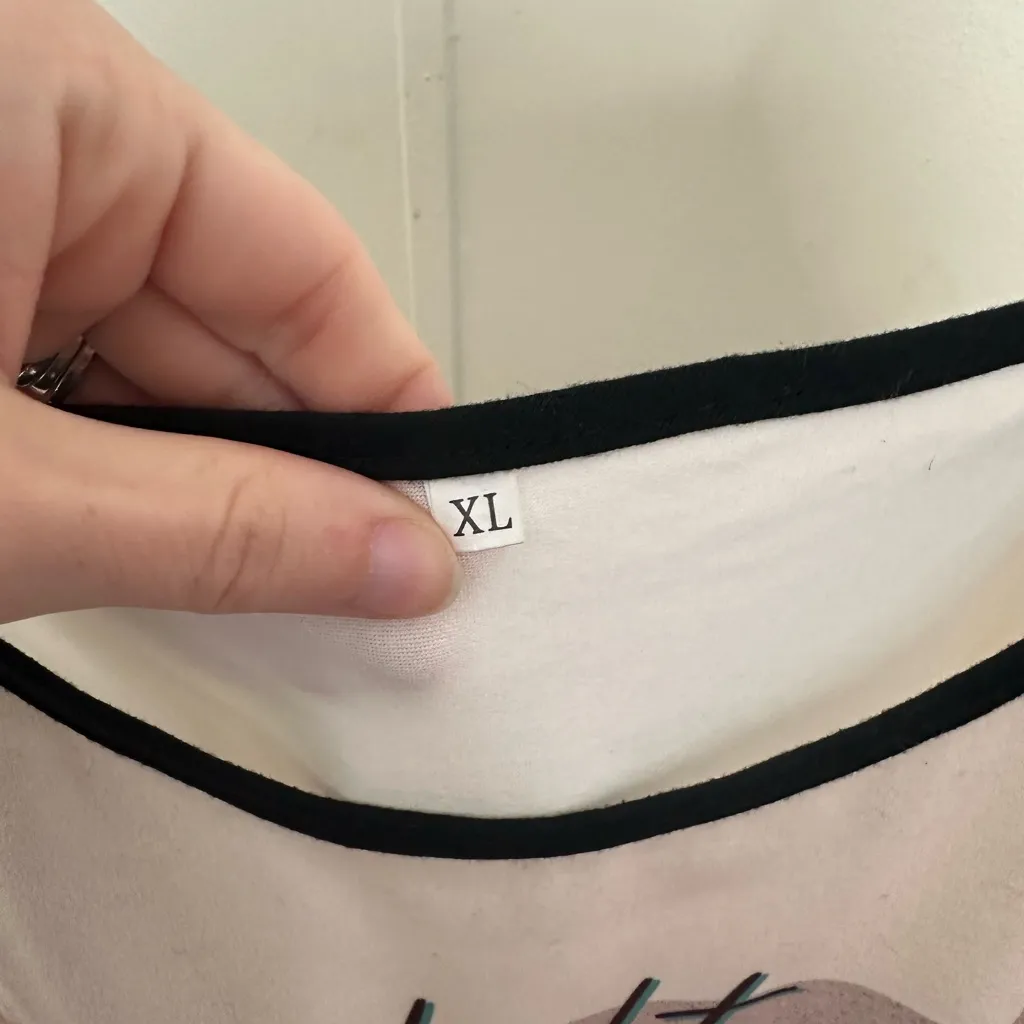 Women’s Cream and Black Last Night We Let The Liquor Talk Mini Slip Dress Size L - Image 5