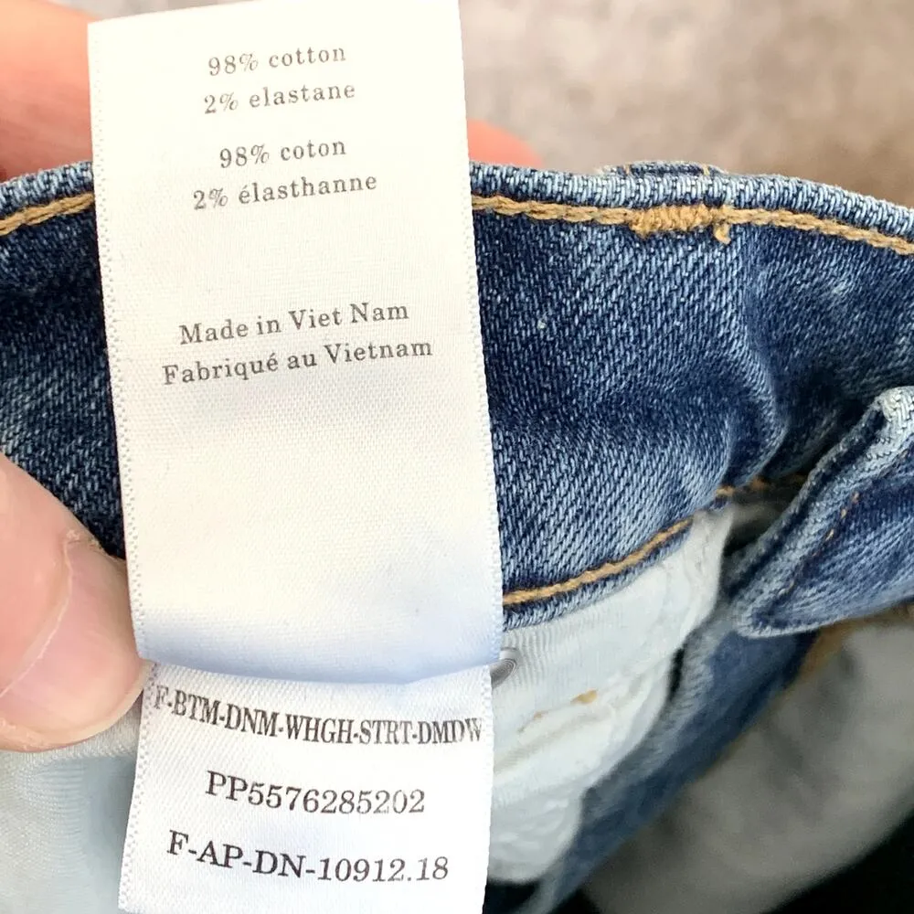 NEW Everlane The Way High Raw Hem Straight Jean in Mid Indigo - Image 13