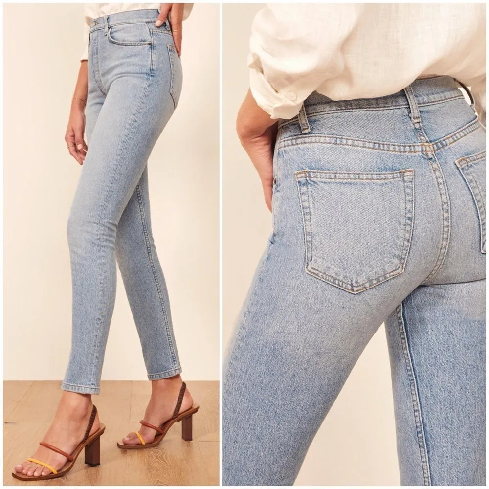 NEW Reformation Serena High Skinny Jeans in Aruba Light Wash Size 25 - Image 3