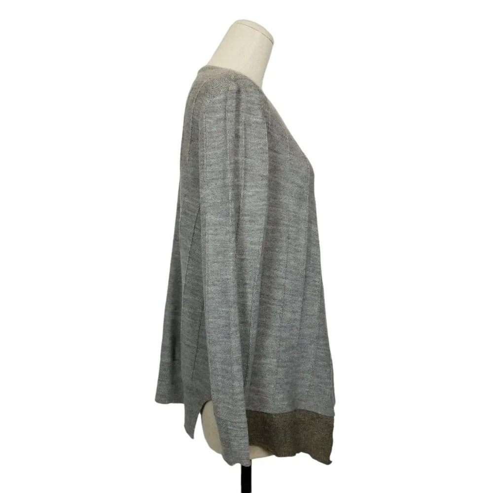 Ischiko Asymmetrical Wool Blend Sweater Gray Sz 0 - Image 7