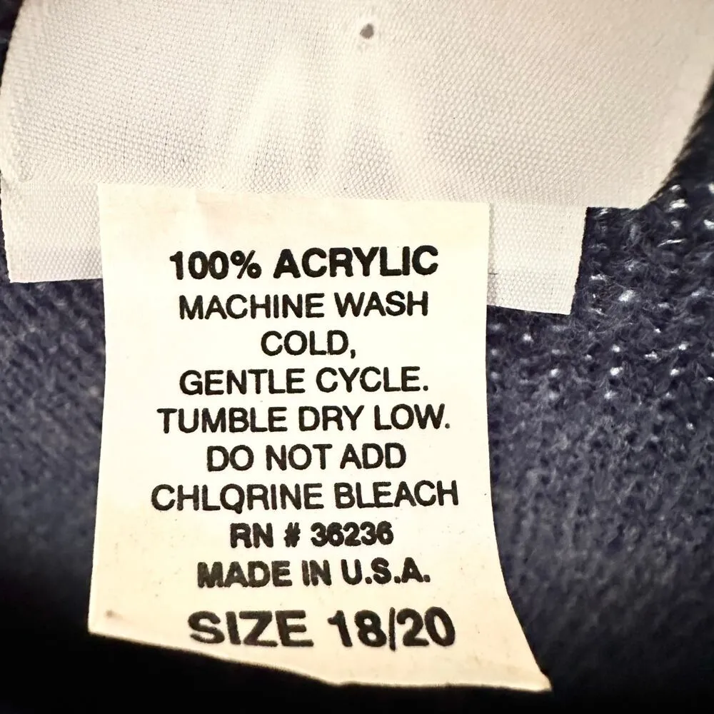 Maggie Lawrence Vintage Blue Green White Cottagecore Hearts Knit Sweater 18/20 - Image 8