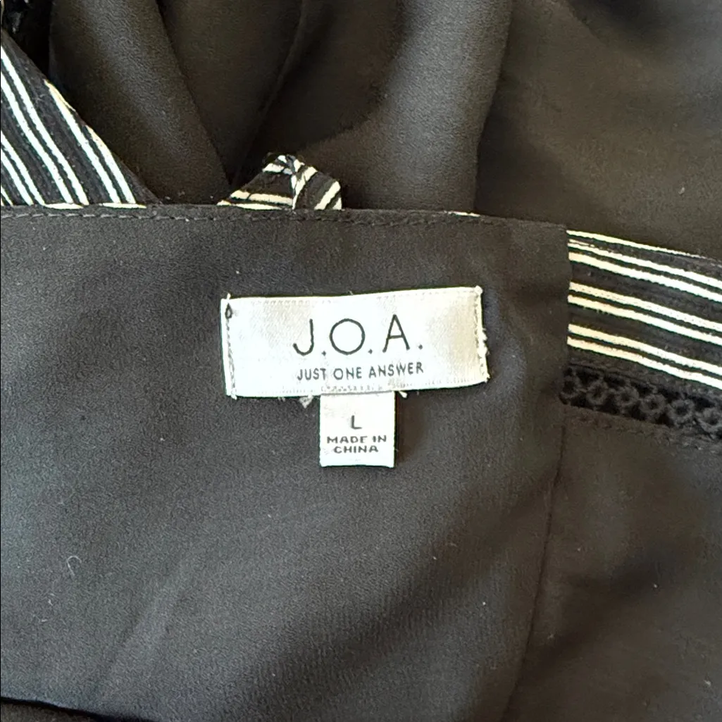 J.O.A. Black and White Striped Romper - Image 2