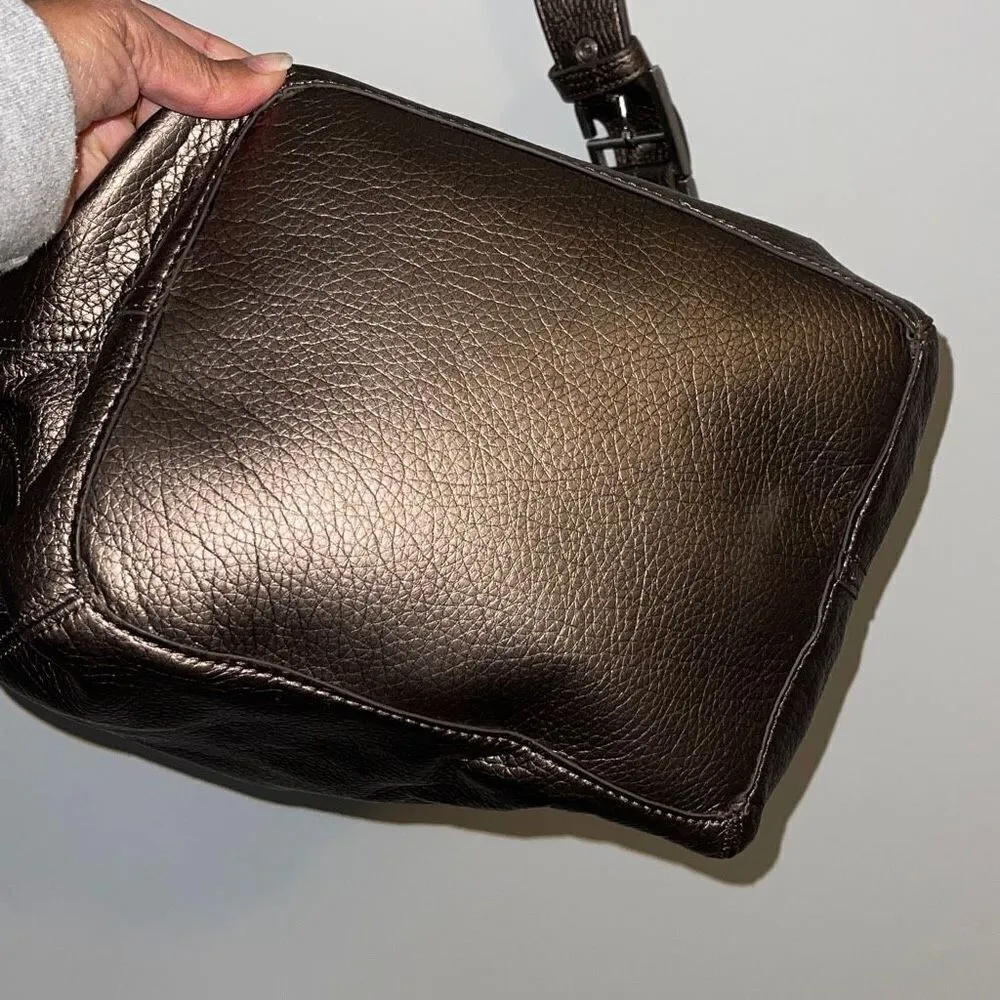 ROCKPORT Women’s Faux Leather Brown Metallic Shoulder Bag‎ PocketBook Adjustable Brown - Image 5