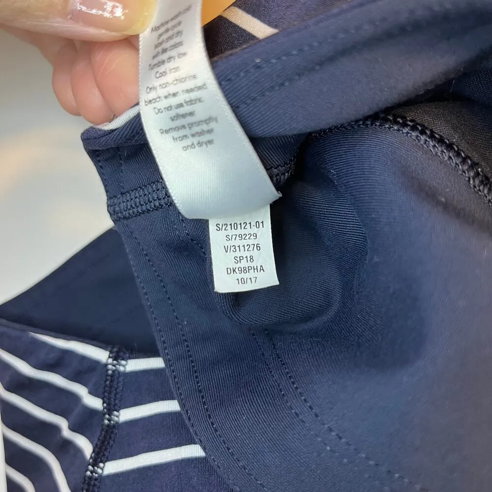 Athleta Stealth Skort‎ Navy Blue White Striped Size Large Athletic Skirt Shorts - Image 6