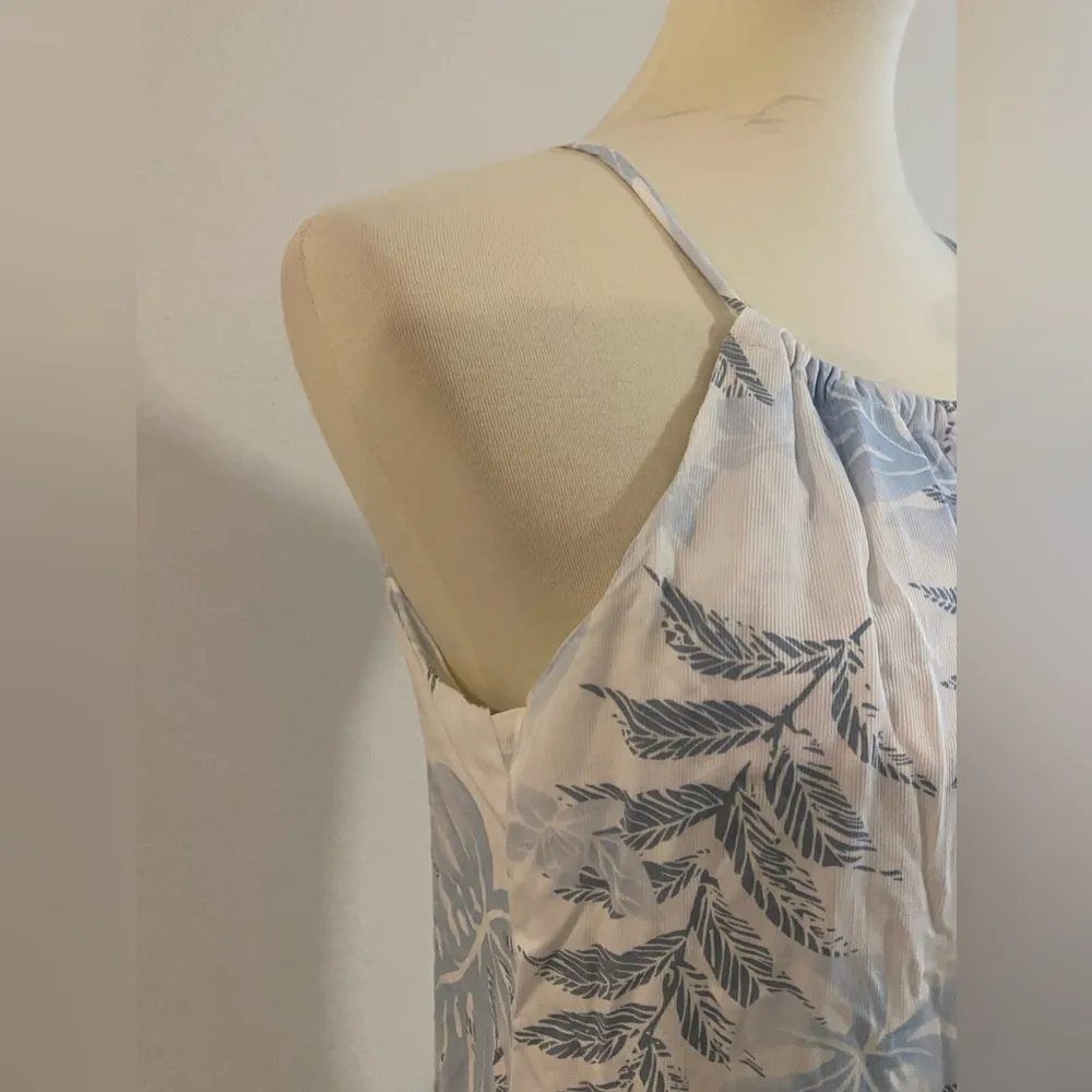 Hilo Hattie Blue Palm Tree Hawaiian Tropical Halter Maxi Dress, Size Small - Image 5