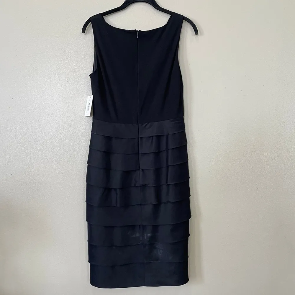 Adrianna papell cocktail dresses black layered dress size 10 - Image 2