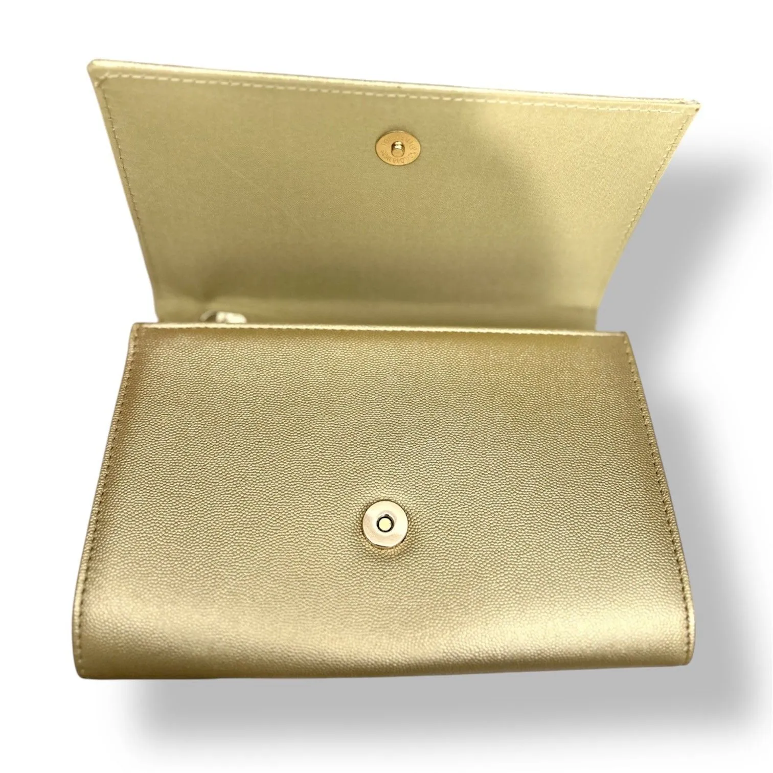 New CXL by Christian Lacroix Gold Paris Caviar Clutch Crossbody Detachable Chain - Image 7