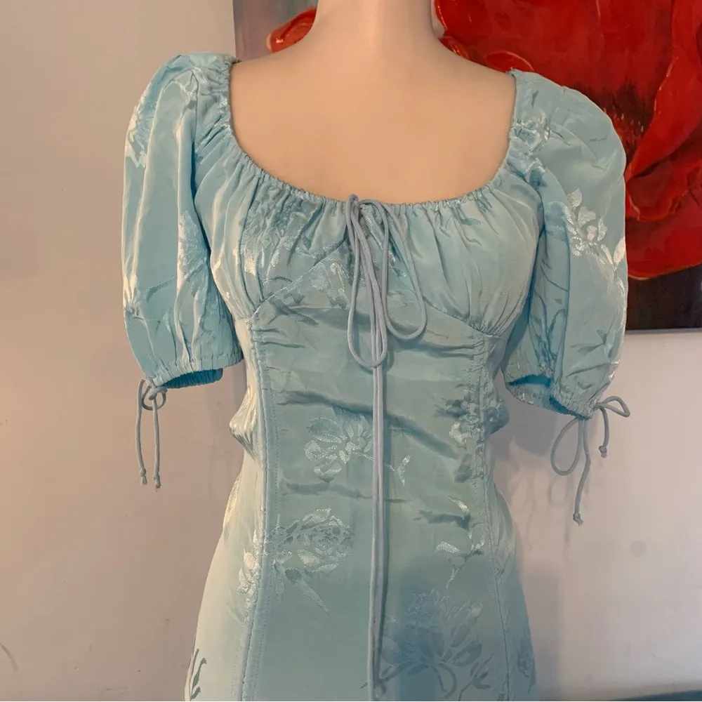 Skylar + Madison oriental baby blue floral Dress Size s small - Image 2