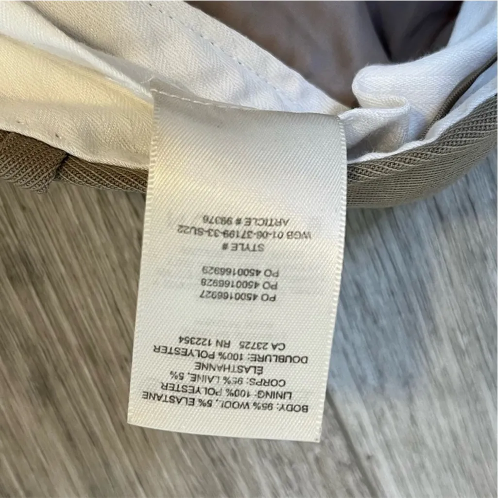 ARITZIA Babaton Agency Pant Wool Trousers Tan Front Crease Minimalist like new 0 - Image 8