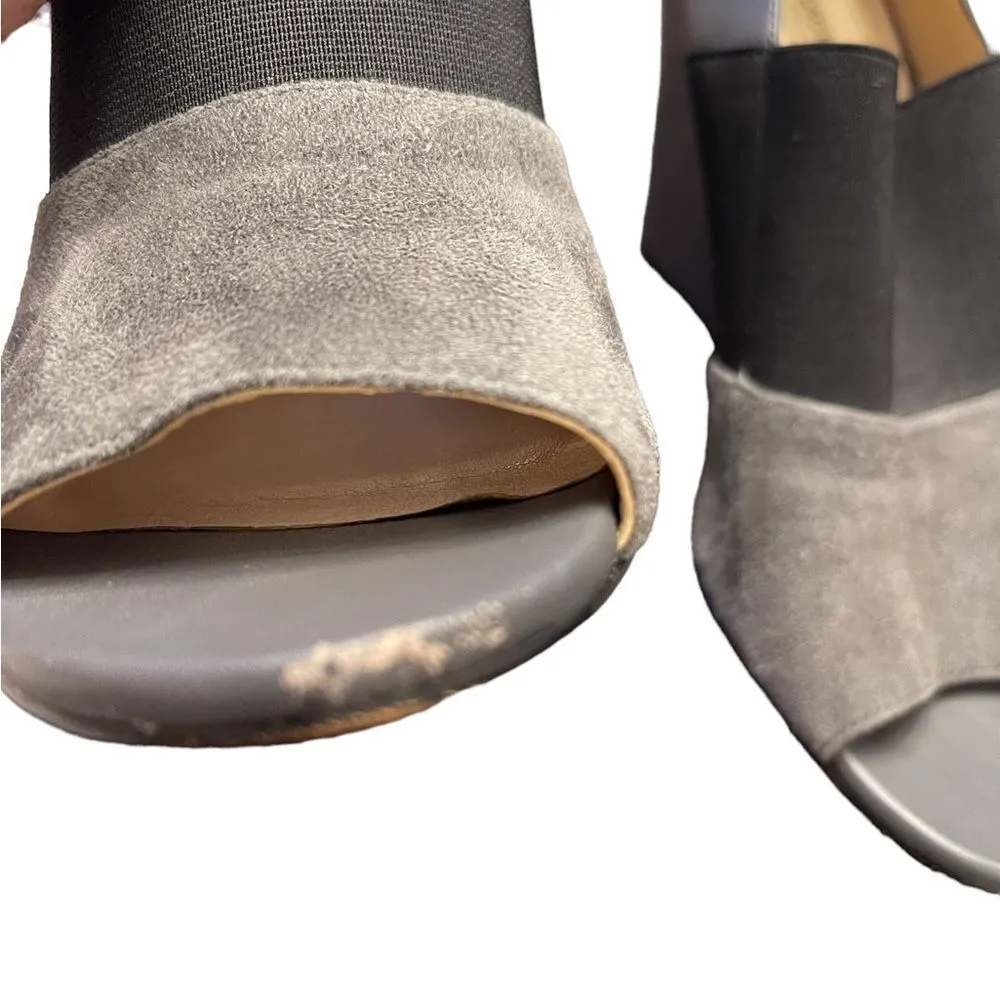 Karl Lagerfeld Shoes | Karl Lagerfeld moyen Darci Wedges 8.5 Black Gray w/flaws - Image 2