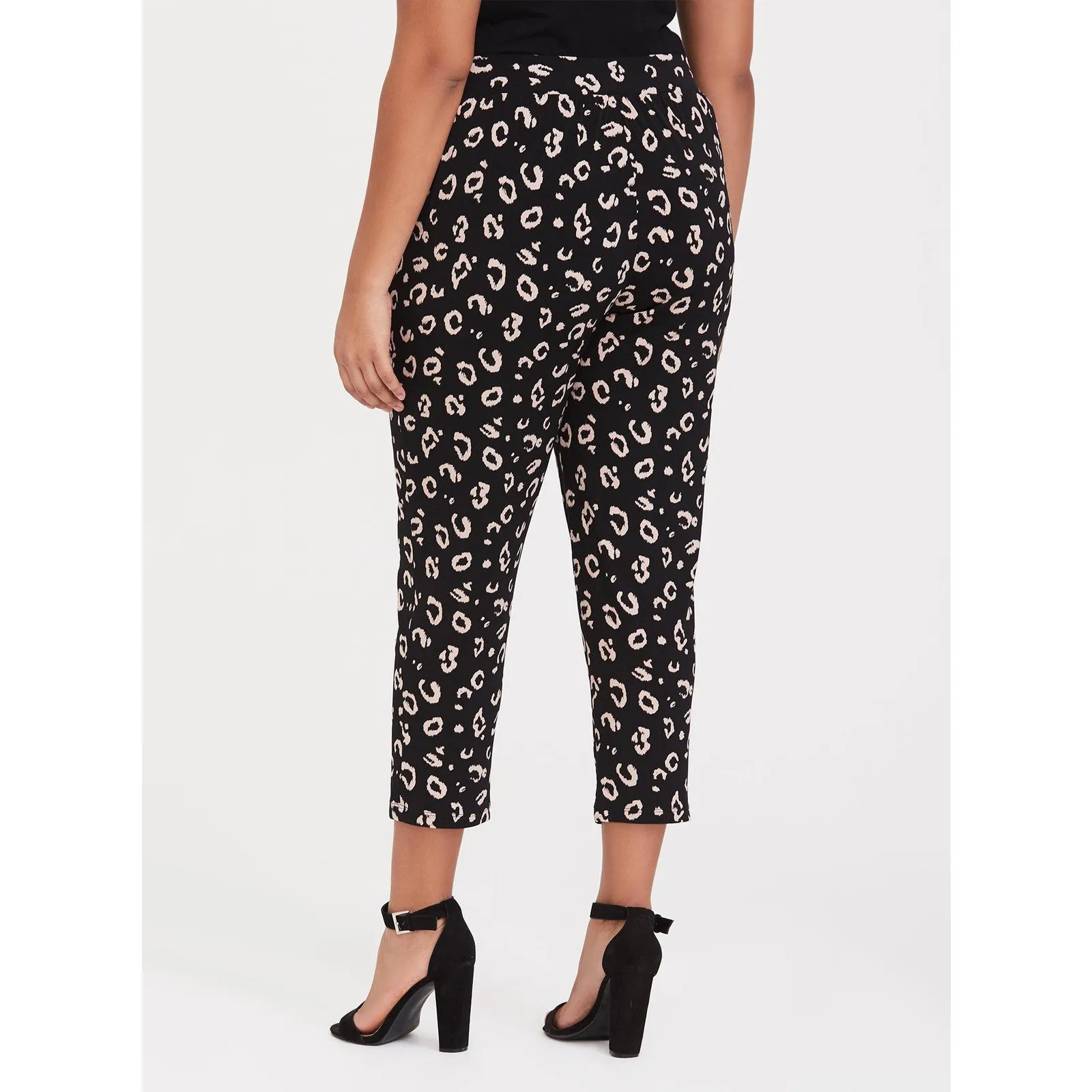 Torrid Womens Pants Sz 1 1X 14 16 Studio Knit‎ Tapered Black Leopard - Image 3