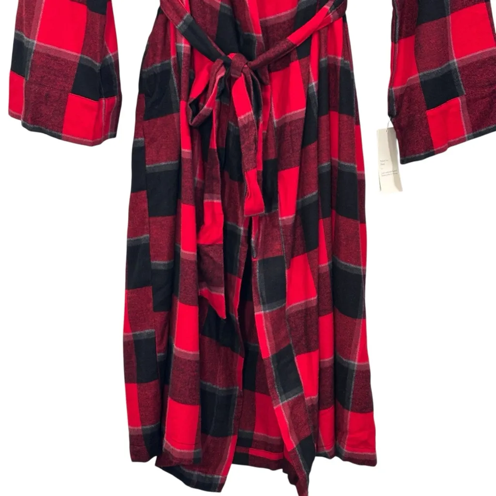 Stars Above Red & Black Plaid Flannel Robe Tie Closure Size XL / XXL NWT - Image 5