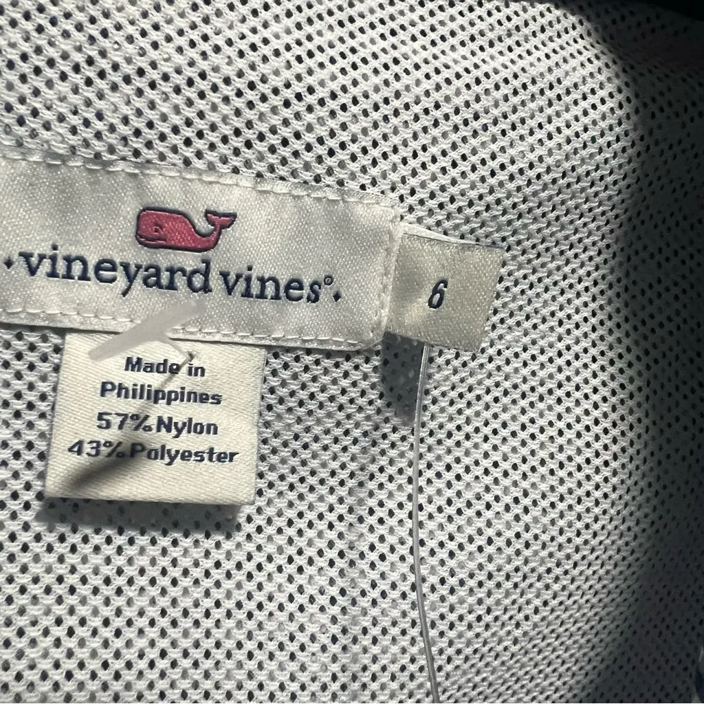 Vineyard Vines Grand Cay Gingham Swim Coverup, Blue/White, New with Tags - Image 5