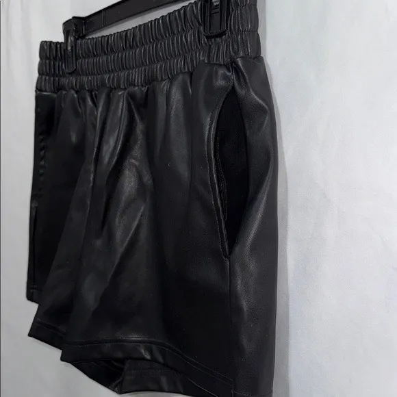 CI Sono Black Faux Leather Shorts - Image 3