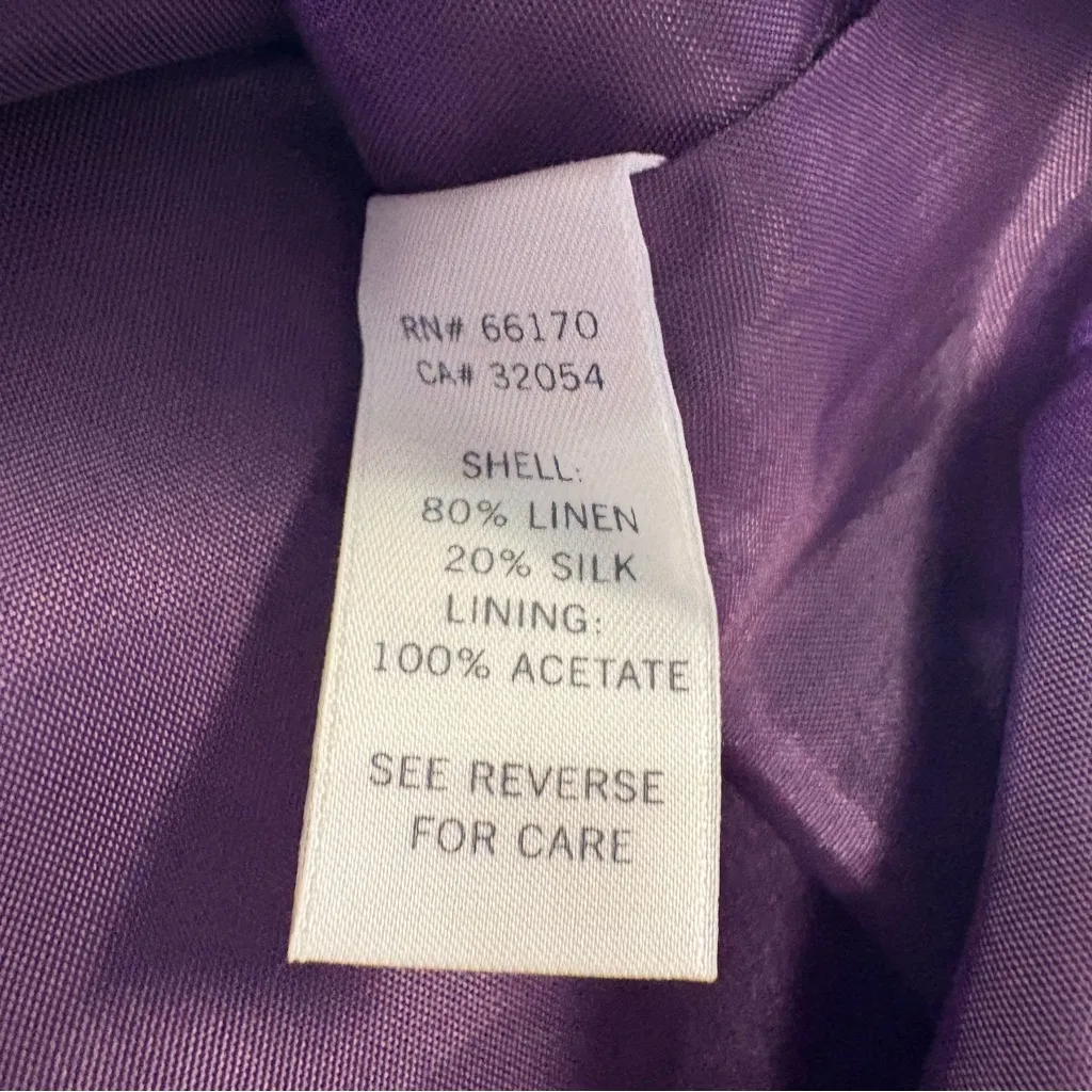 BHLDN Anthropologie Quillaree Starburst Pleated Silk Linen Dress Size 8 - Image 13