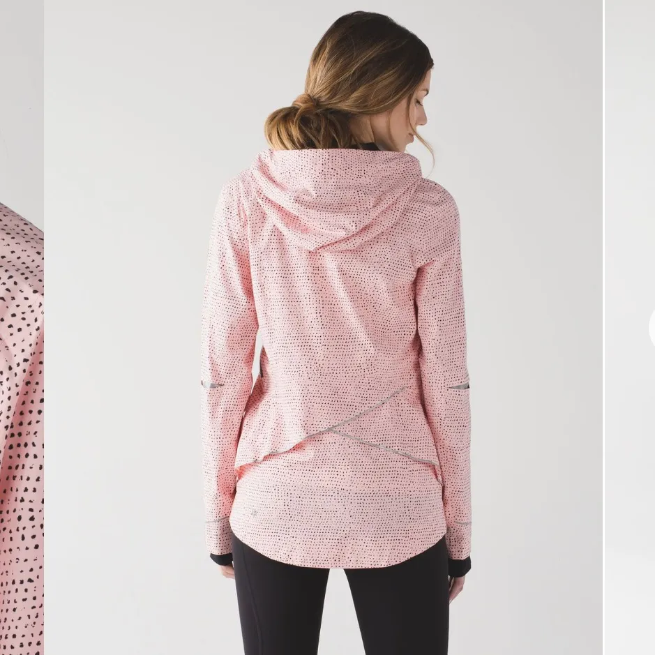 Lululemon Runaway Windbreaker Jacket Reflective Pink Black Speckle Size 4 Small - Image 3