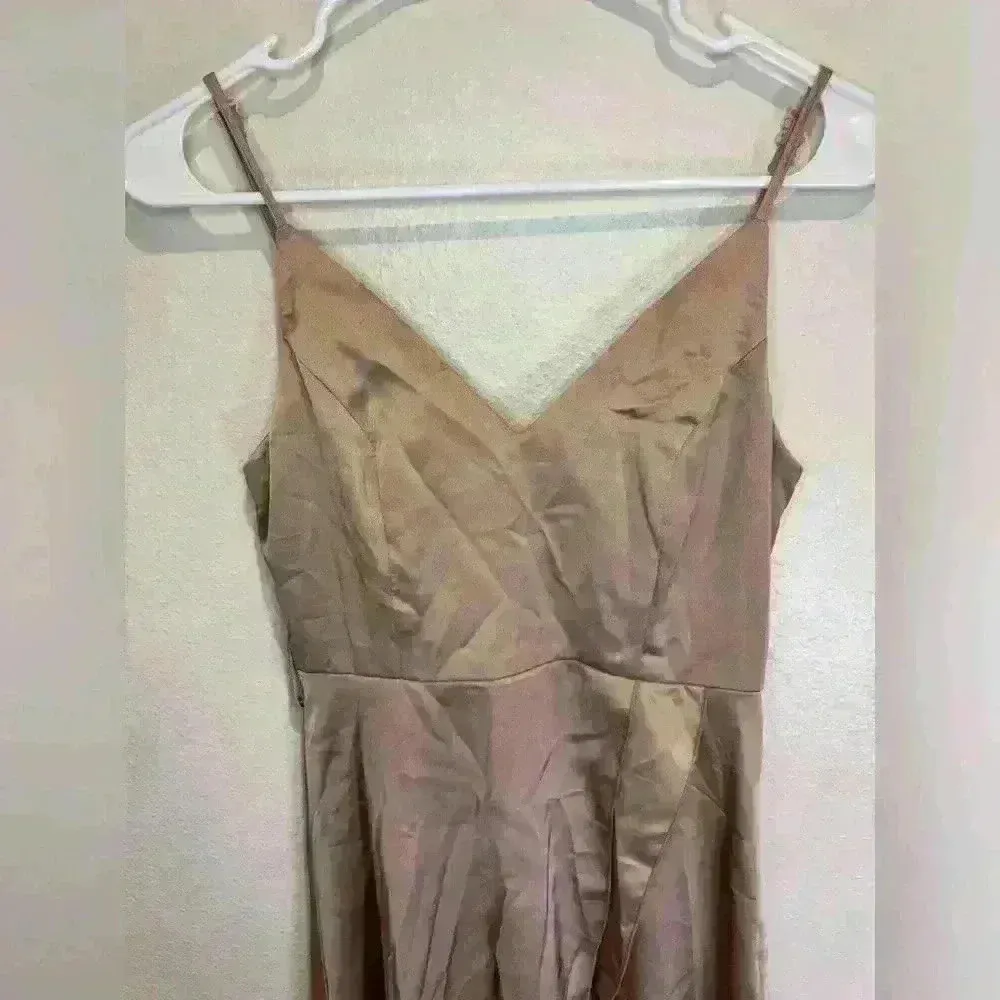 Showpo. NWT Women’s TREASURING YOU WRAP MIDI DRESS IN MOCHA SATIN‎ Size 8 - Image 5