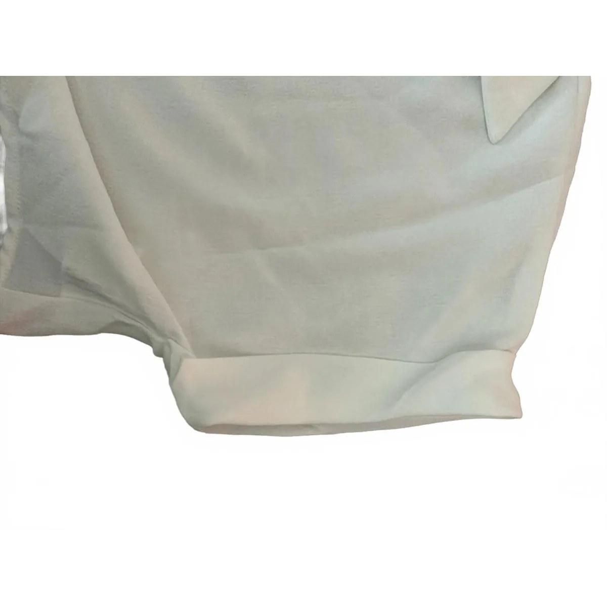 Tie Front Crop Blouse Collar Swim Cover Up Off White Small - Image 3