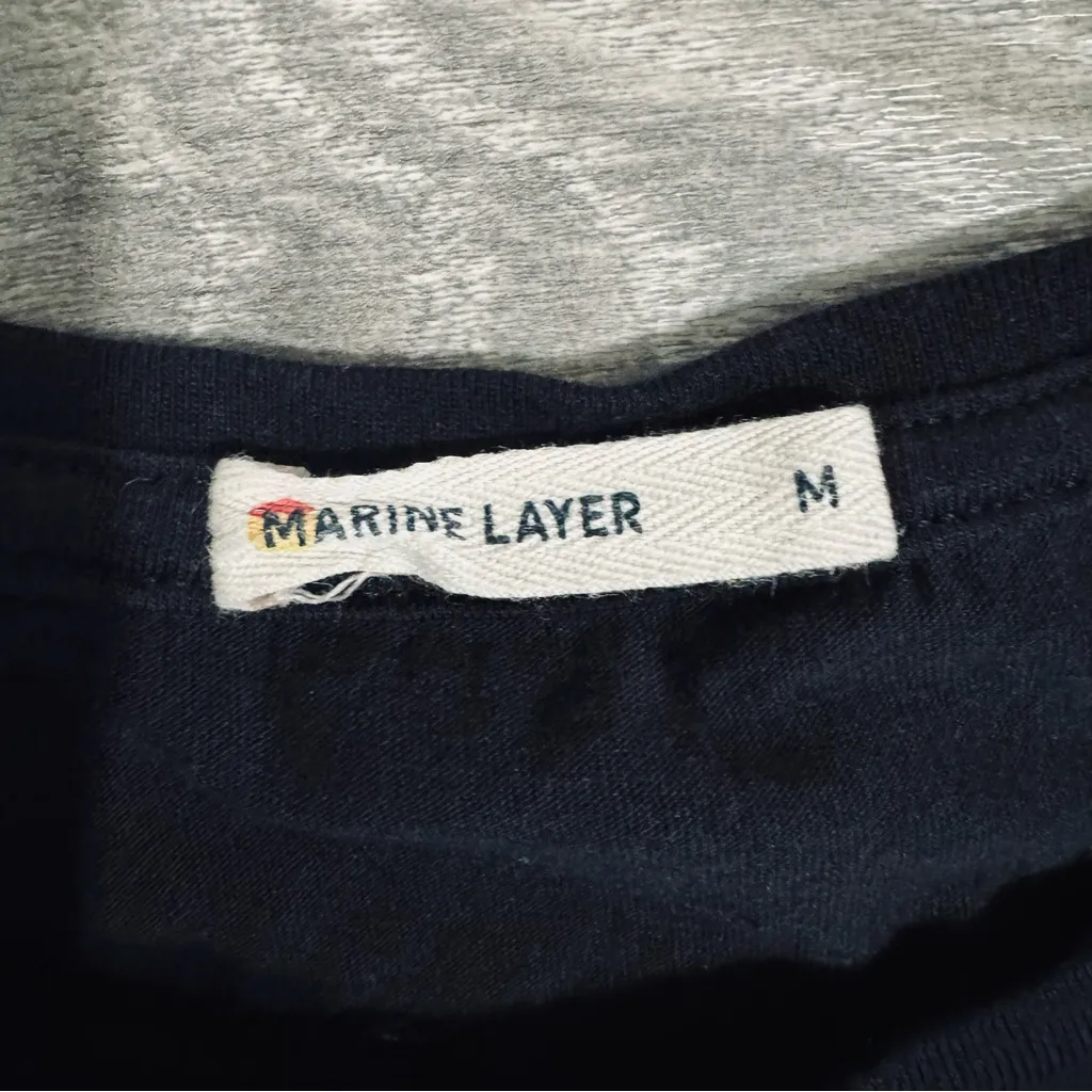 Marine Layer Women Black Embroidered Bee Crew Neck Short Sleeve T-Shirt Sz M - Image 10