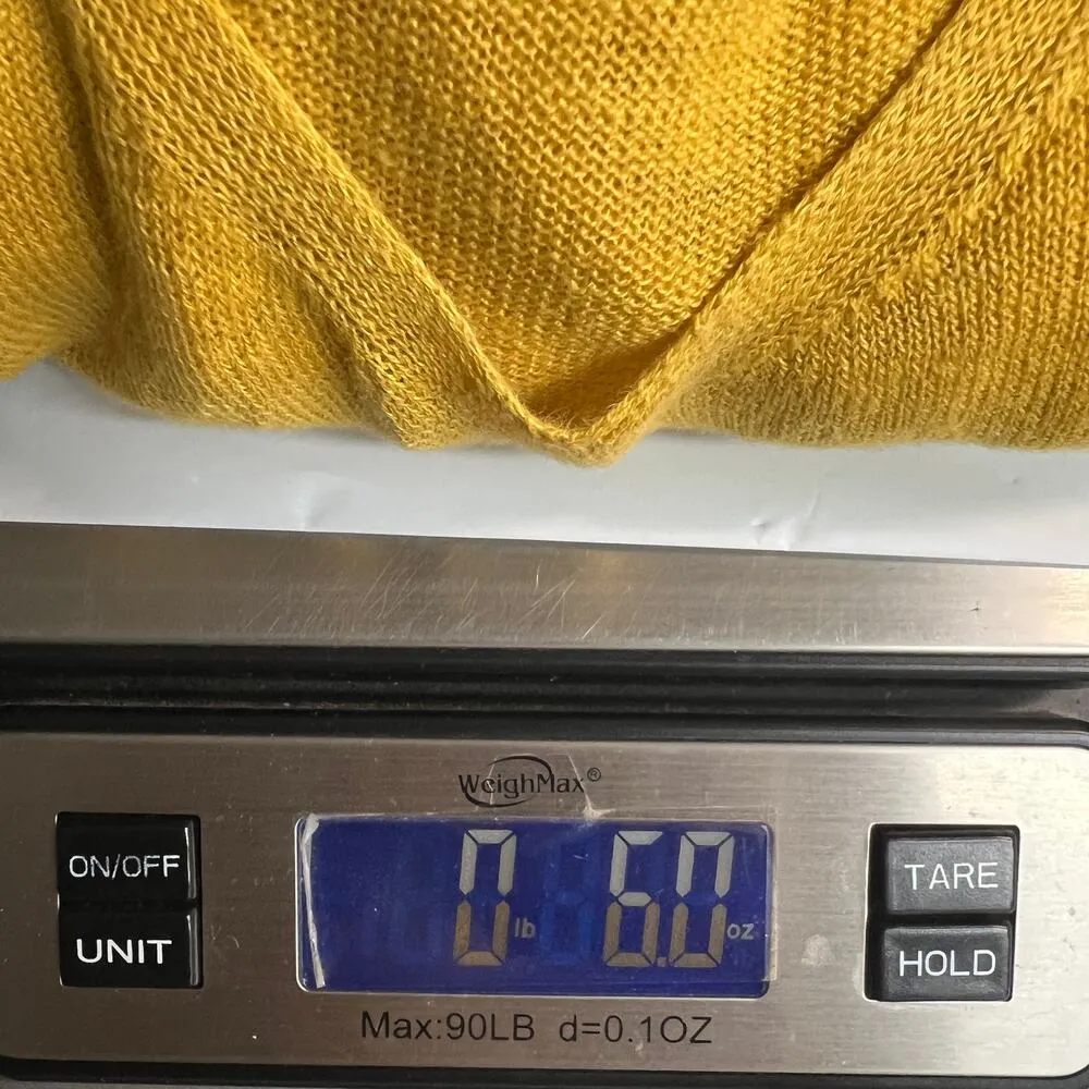 Womens Mustard Coastal Beach Feminine Chic Academia Womens Knit Sweater Medium - Image 8