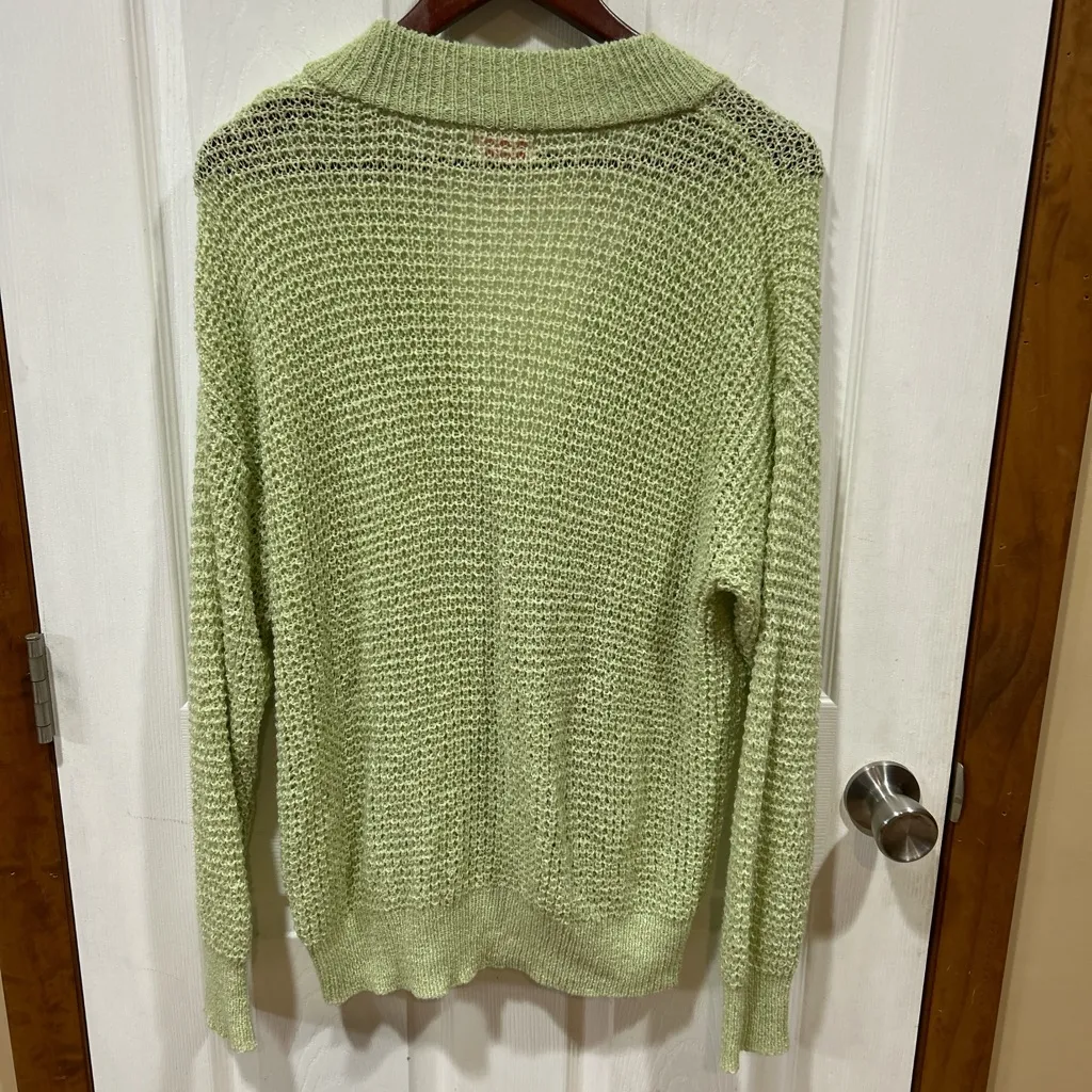 Pink Lily Light Green Button Cardigan – Oversized Small - Image 5