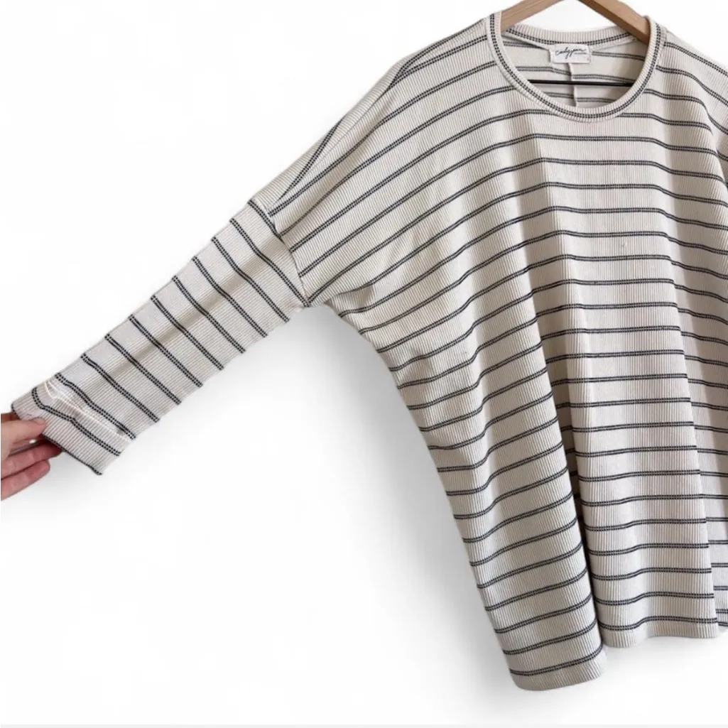 Carly Jean Los Angeles Black and White Striped Top - Image 5