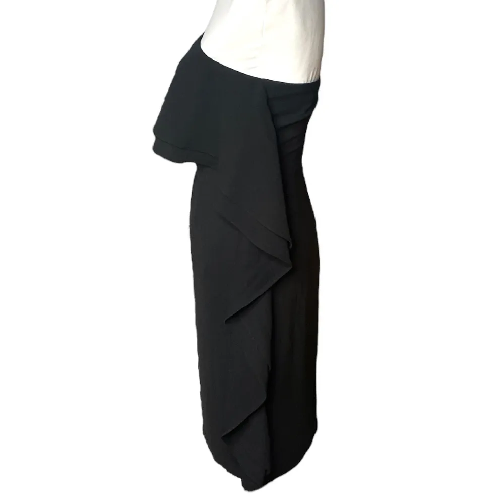 Do + Be Strapless Ruffled Little Black Dress Black Size Small - Image 4