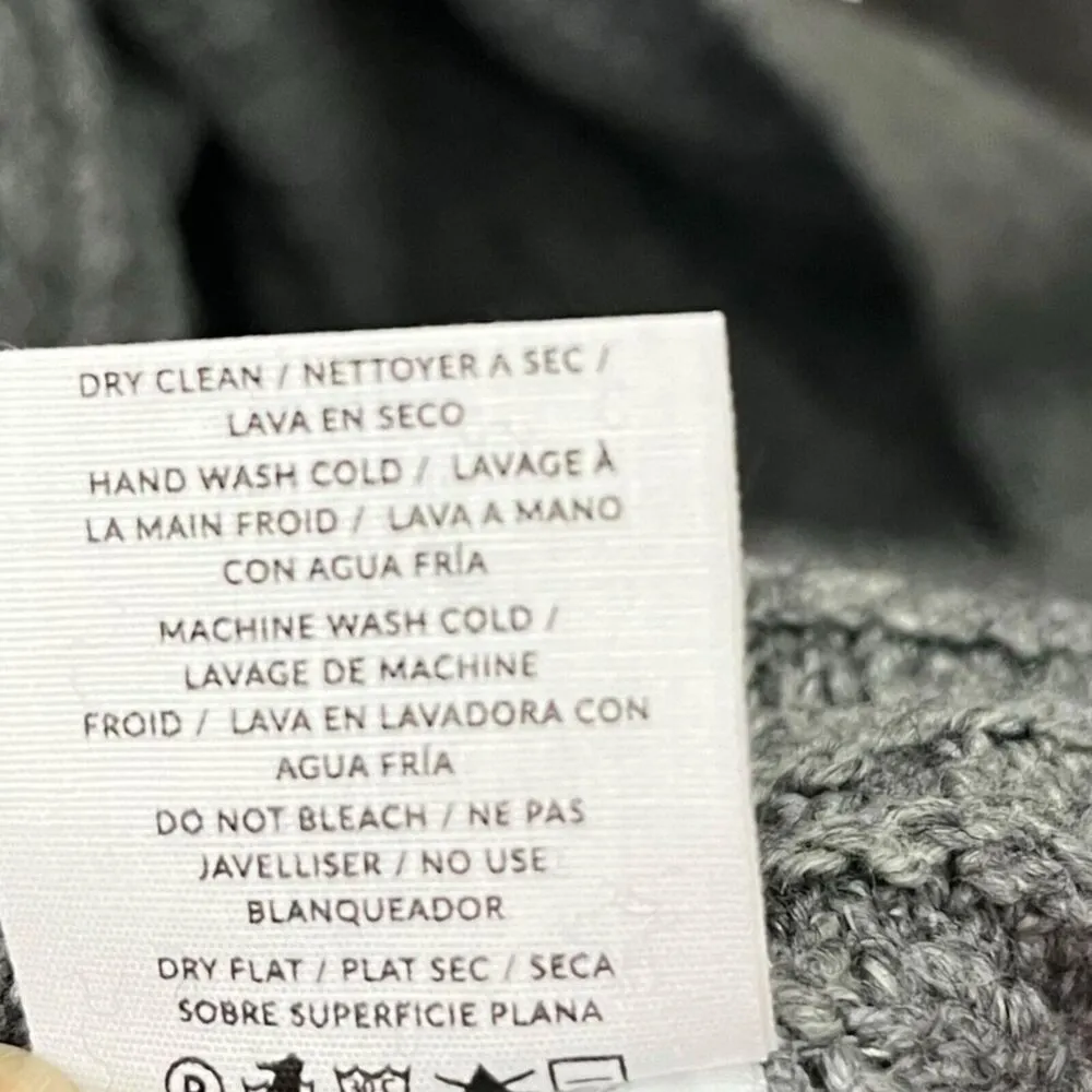 Naadam NWT Ribbed Duster Cardigan Sweater Gray Open Front Wool Cotton Size Small - Image 5