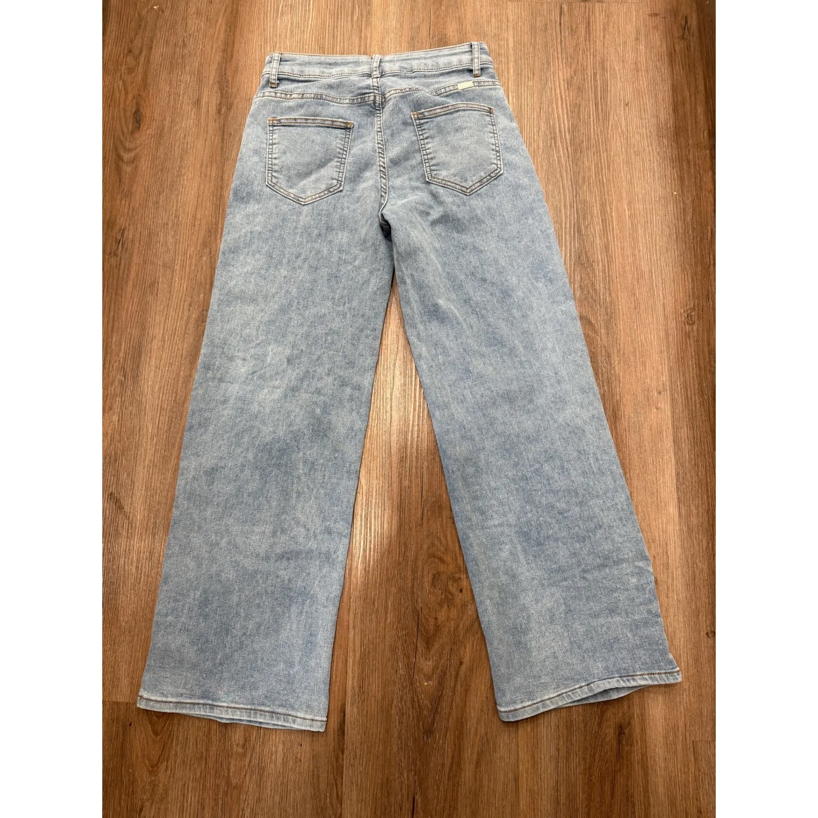 Angels Of Difference Jeans Size 10/30 Light Wash Wide Leg Denim Pants Blue - Image 3