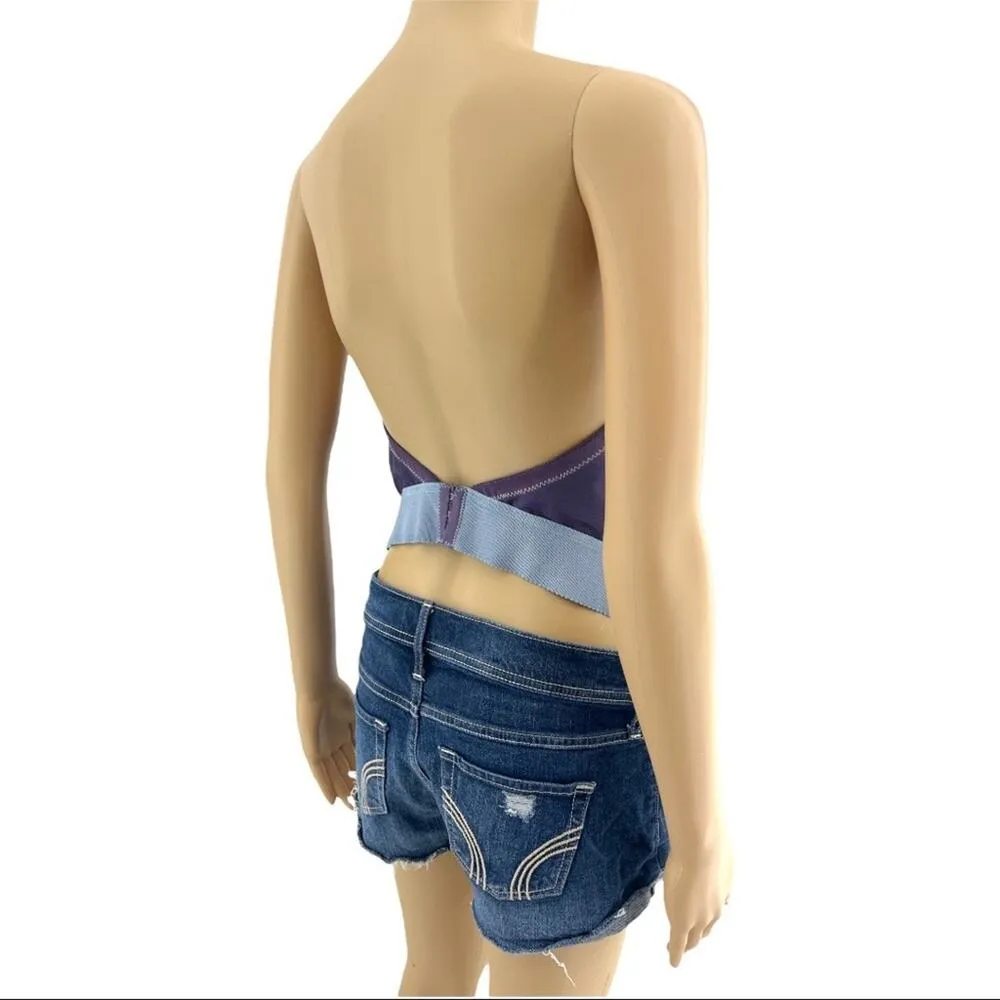 Marjorie (44D) American VINTAGE 70s Violet Purple and Lilac Hand Dyed Bustier A Size undefined - Image 4