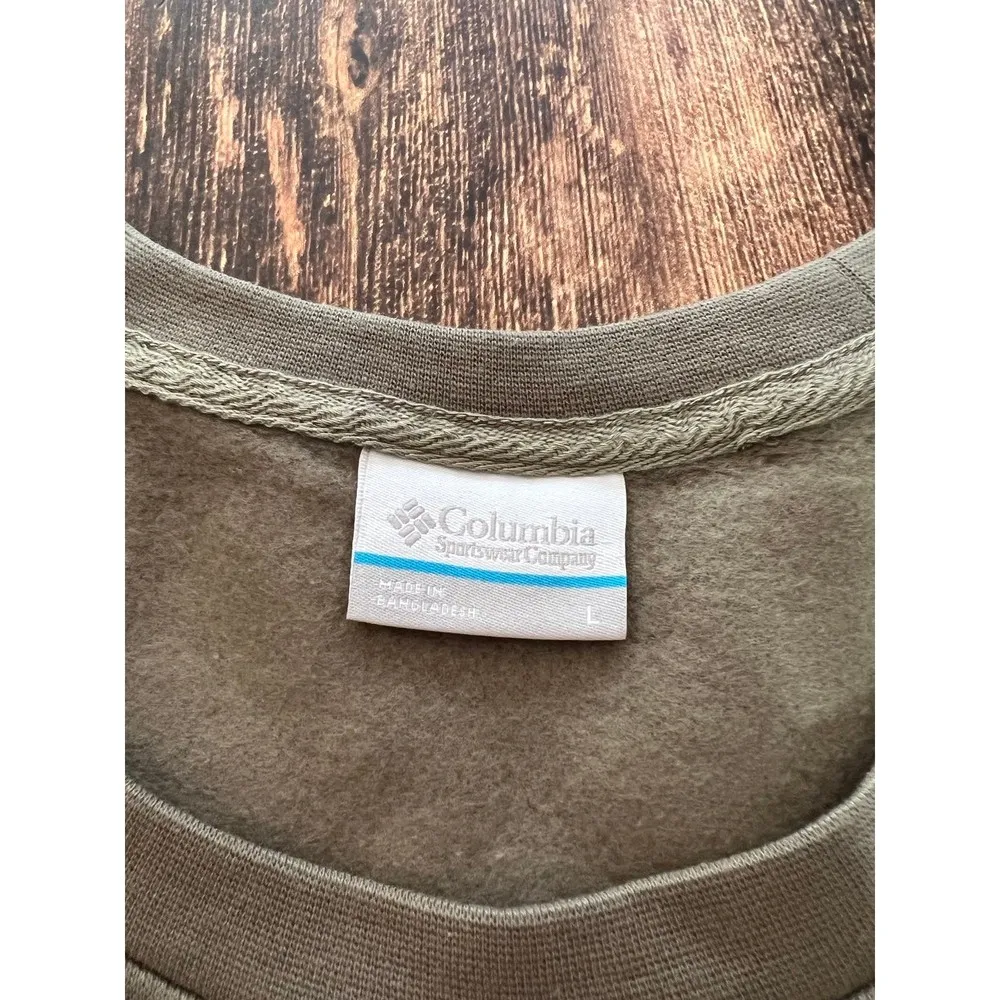 COLUMBIA TREK CROPPED SWEATSHIRT STONE GREEN COLOR BLOCK Large - Image 3