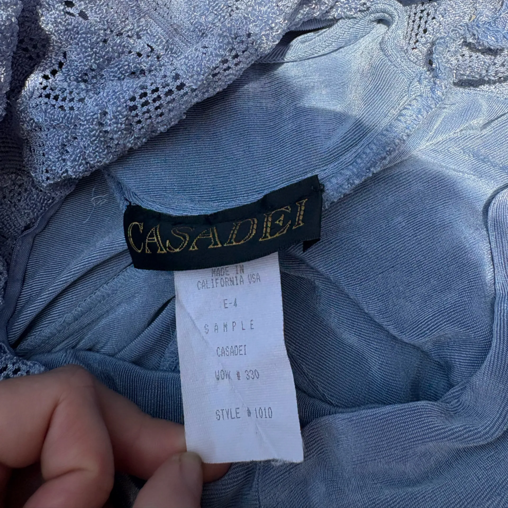 Vintage Casadei Blue A-line Full-Length Sample Dress Women’s Size Small - Image 7