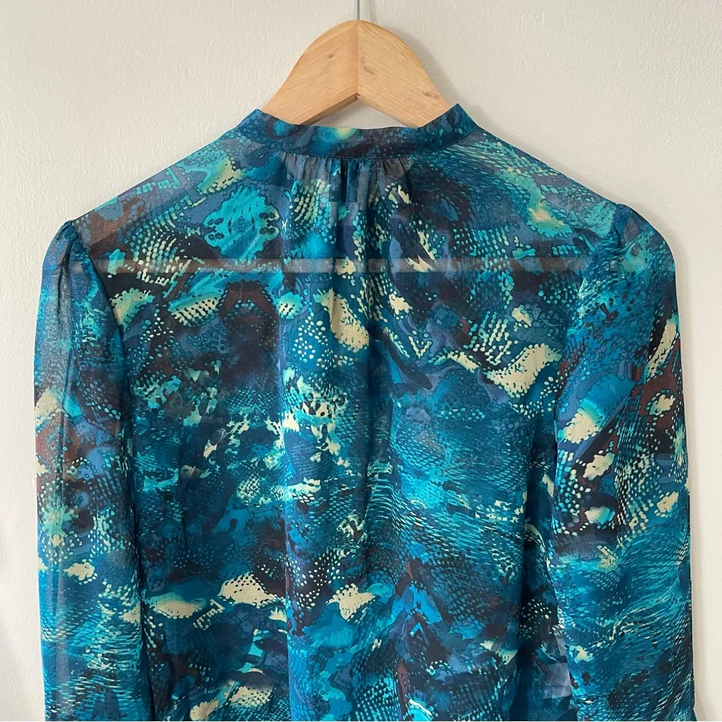 Anne Klein Patterned Lantern Long Sleeve Blouse - Petite XS (PP) - Image 7